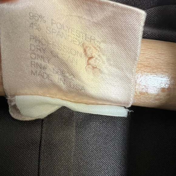 Vintage 90s Max Studio‎ Brown Button Down Jacket Dagger Collar Chic 70s Blazer - Picture 7 of 8